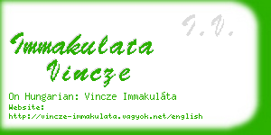 immakulata vincze business card